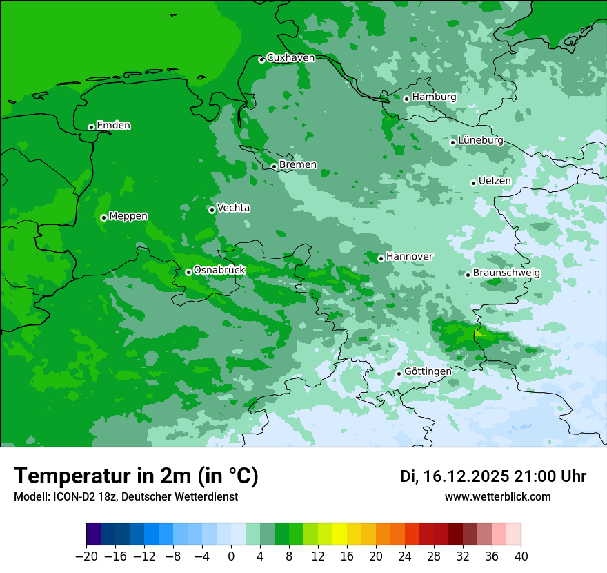 Modellkarten Temperatur