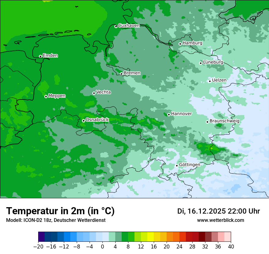 Modellkarten Temperatur