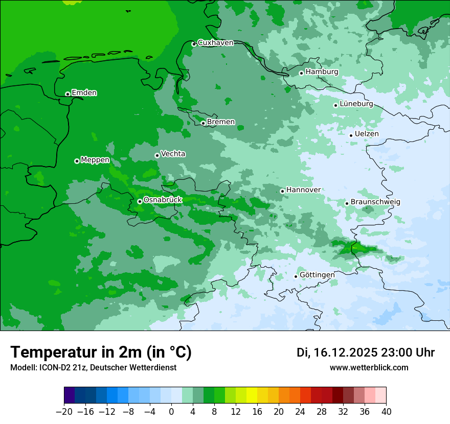 Modellkarten Temperatur
