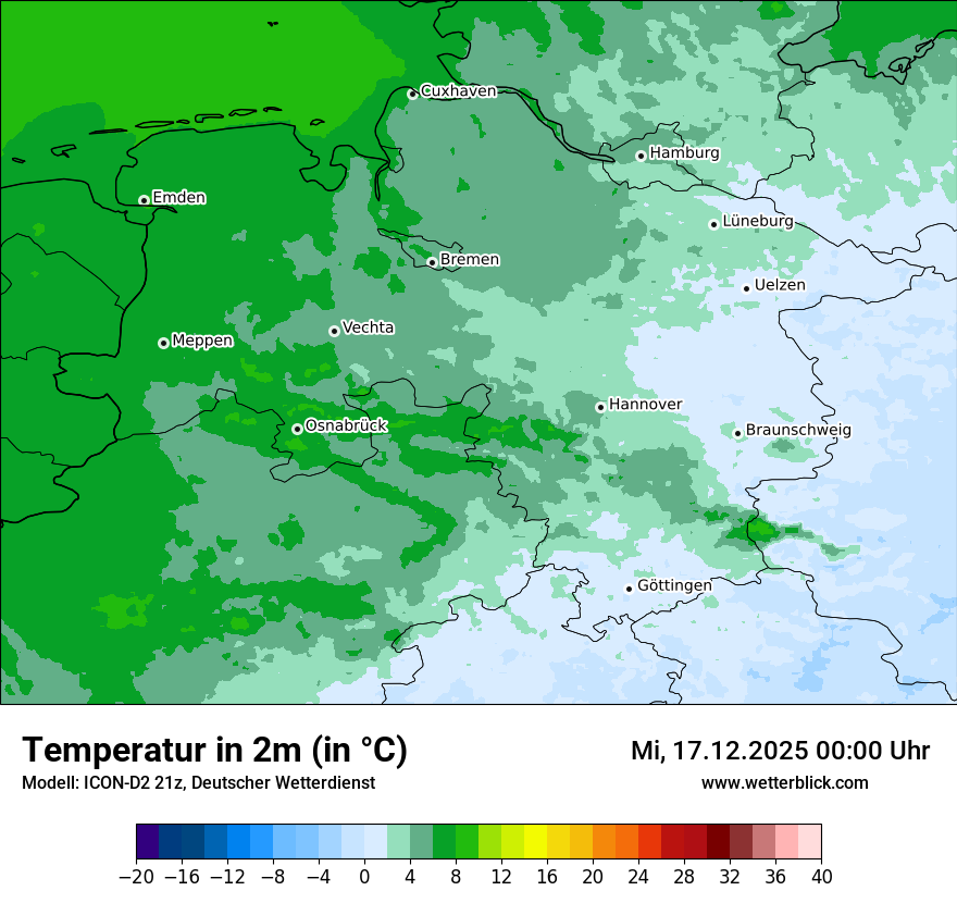 Modellkarten Temperatur