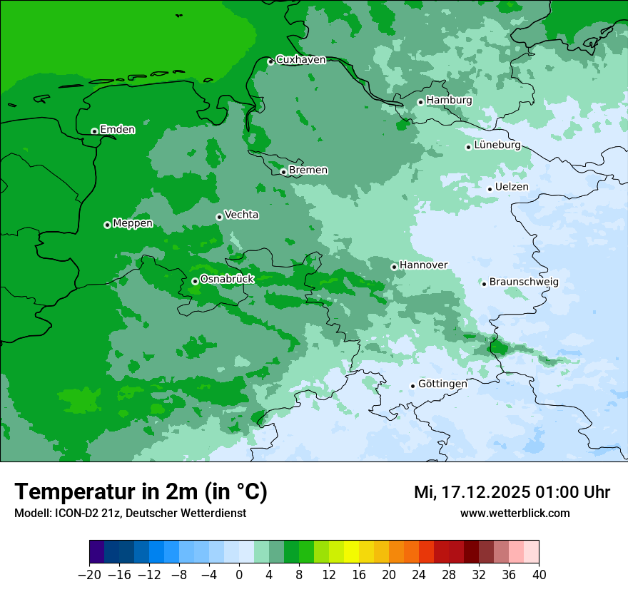 Modellkarten Temperatur
