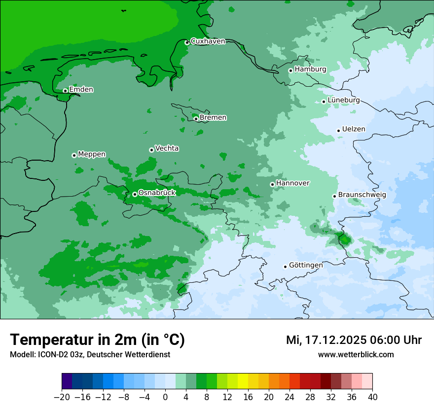 Modellkarten Temperatur