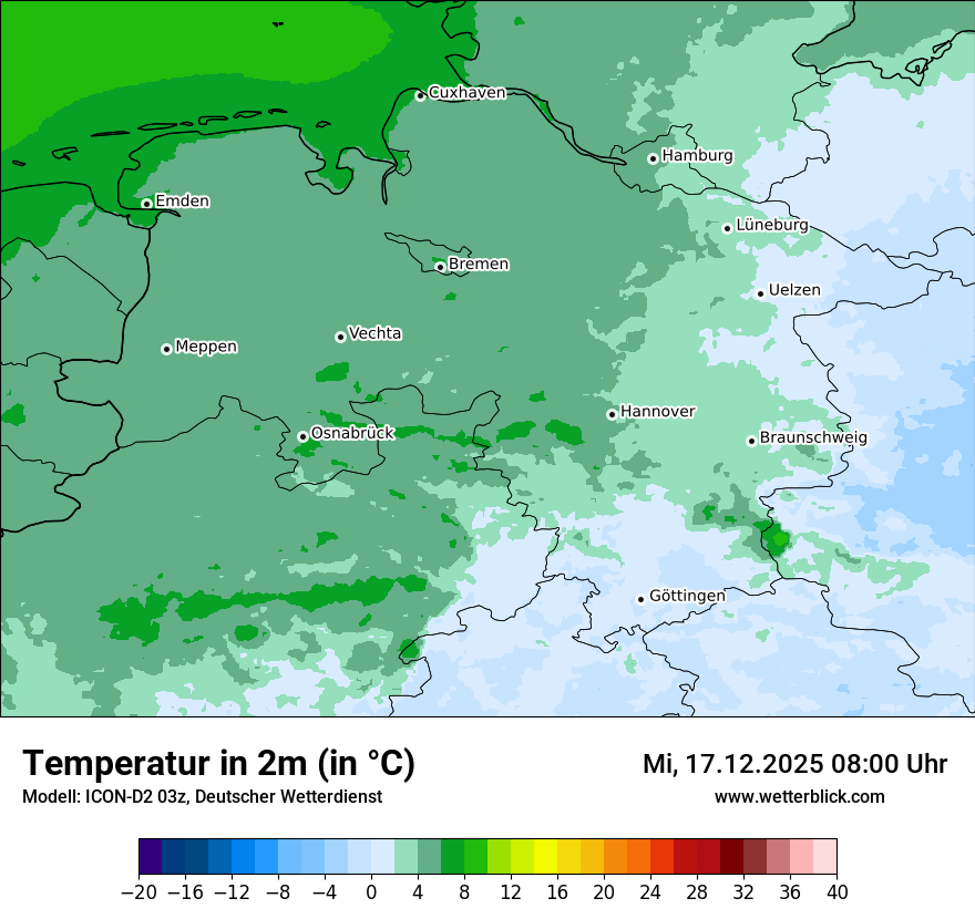 Modellkarten Temperatur