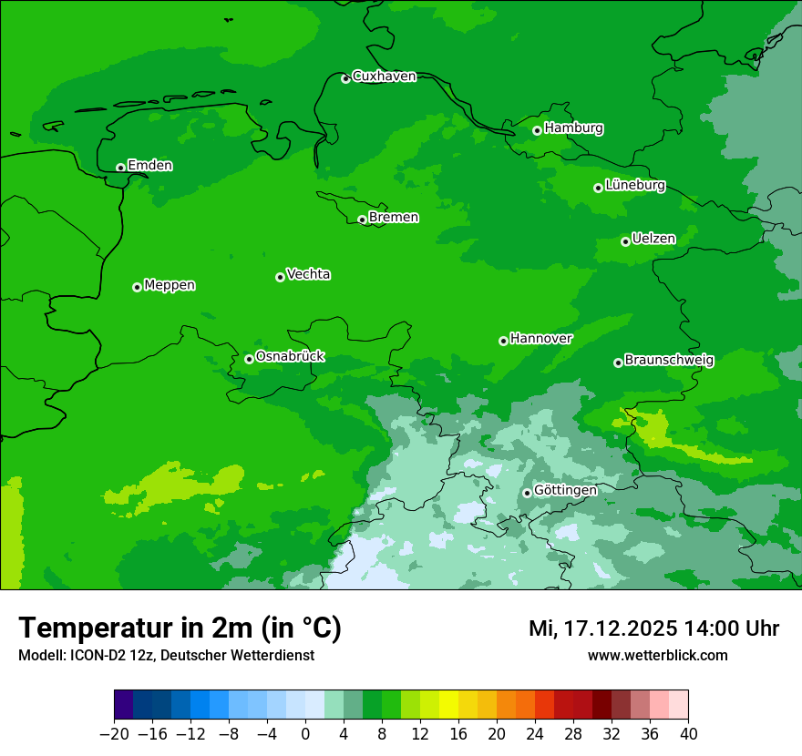 Modellkarten Temperatur