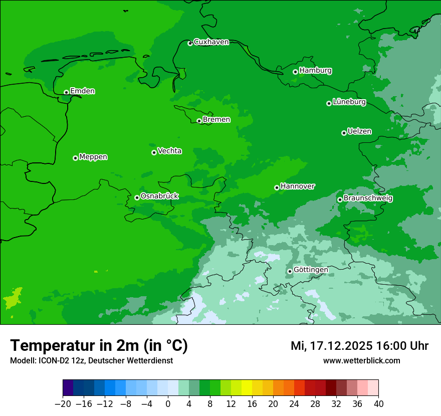 Modellkarten Temperatur