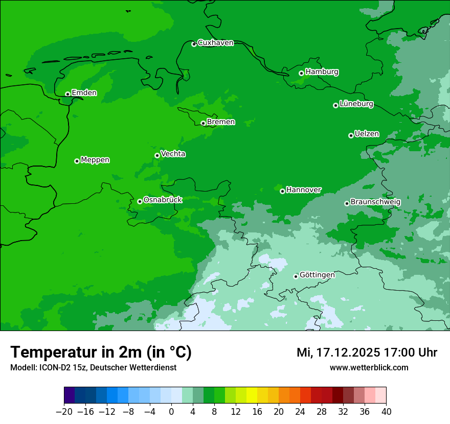 Modellkarten Temperatur
