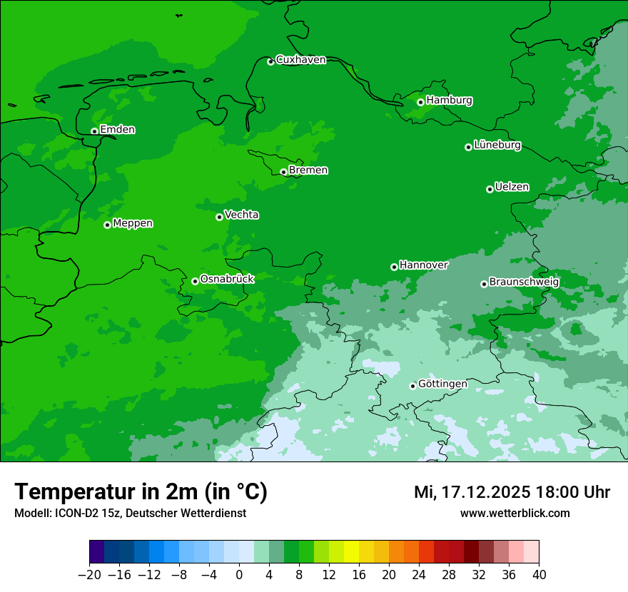 Modellkarten Temperatur