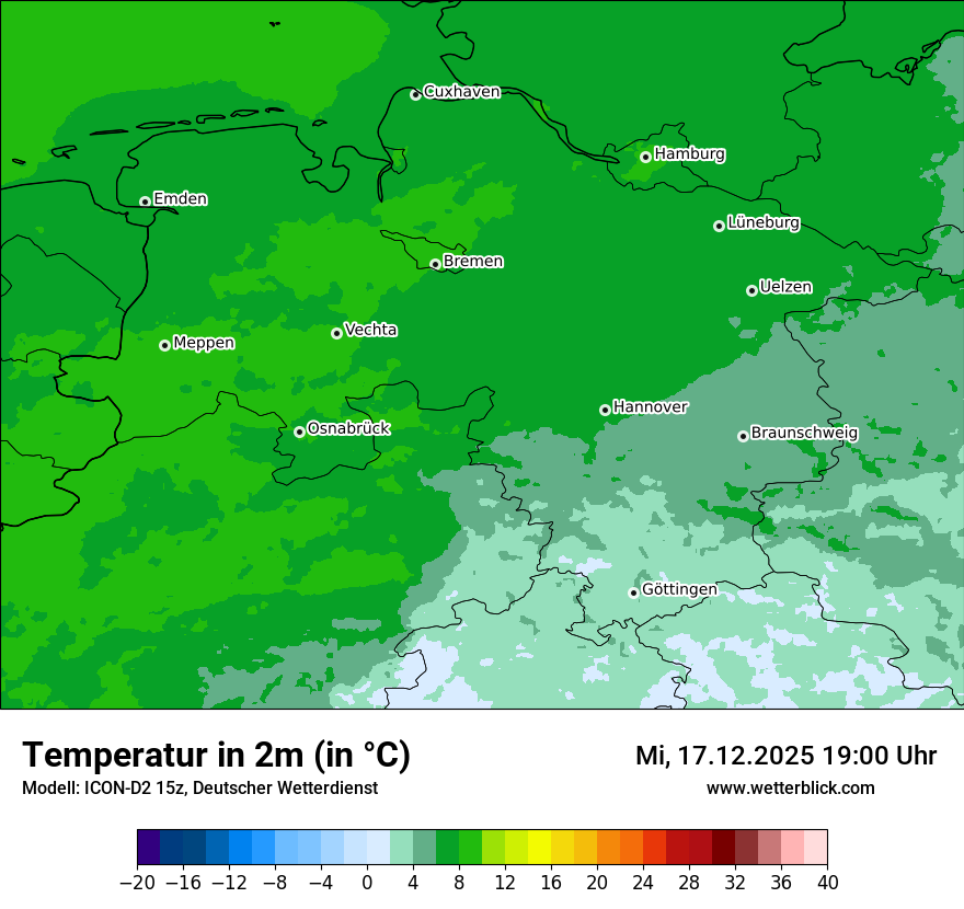 Modellkarten Temperatur