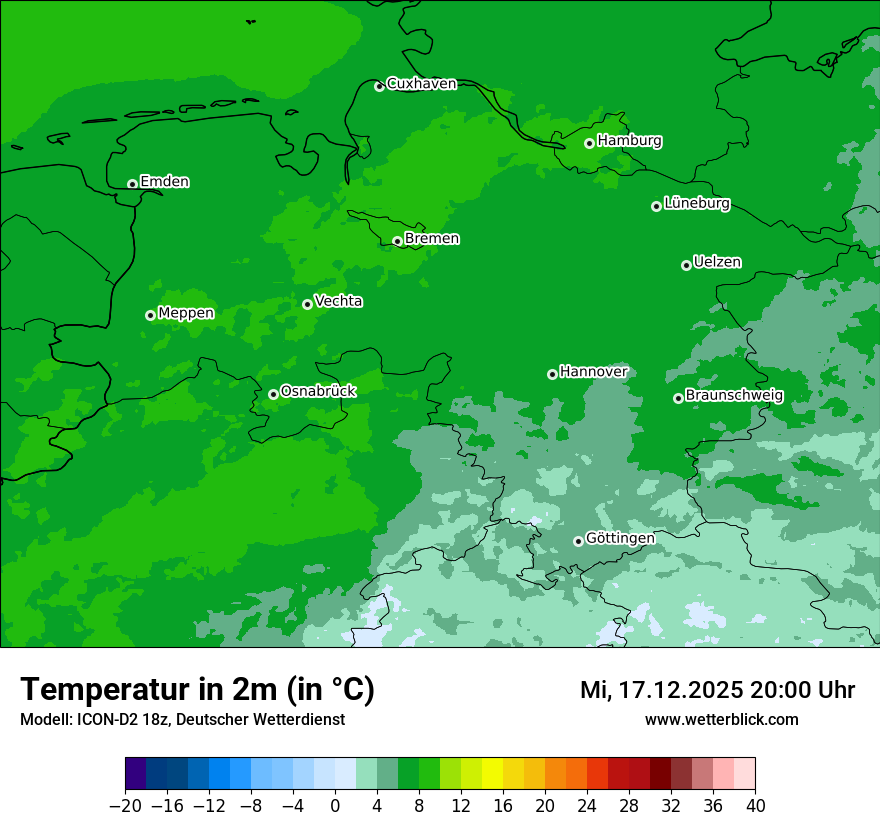 Modellkarten Temperatur