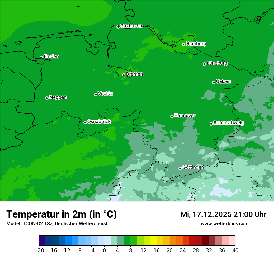 Modellkarten Temperatur