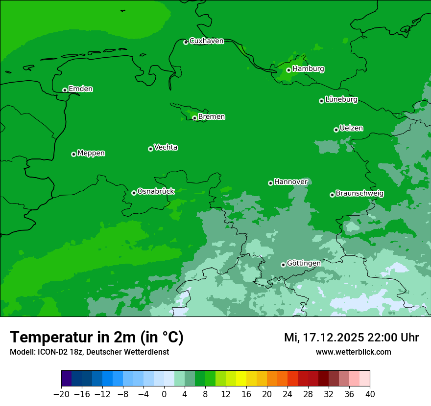 Modellkarten Temperatur