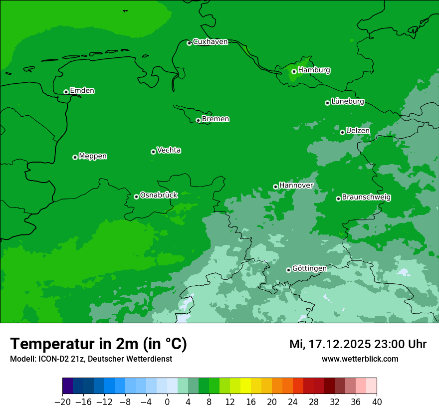 Modellkarten Temperatur
