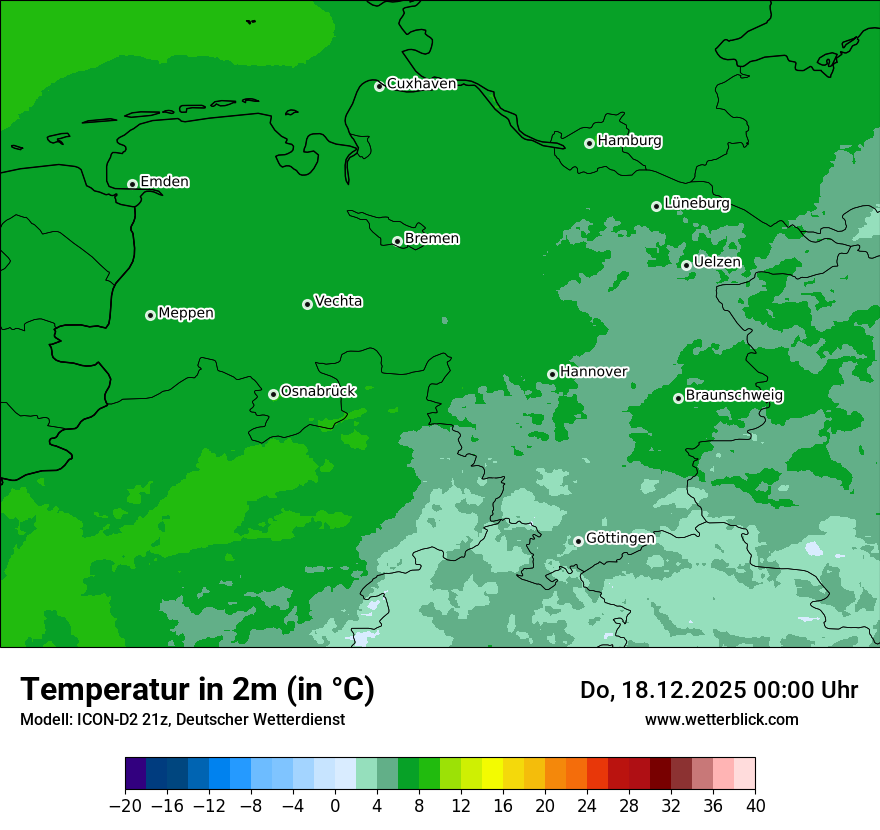 Modellkarten Temperatur