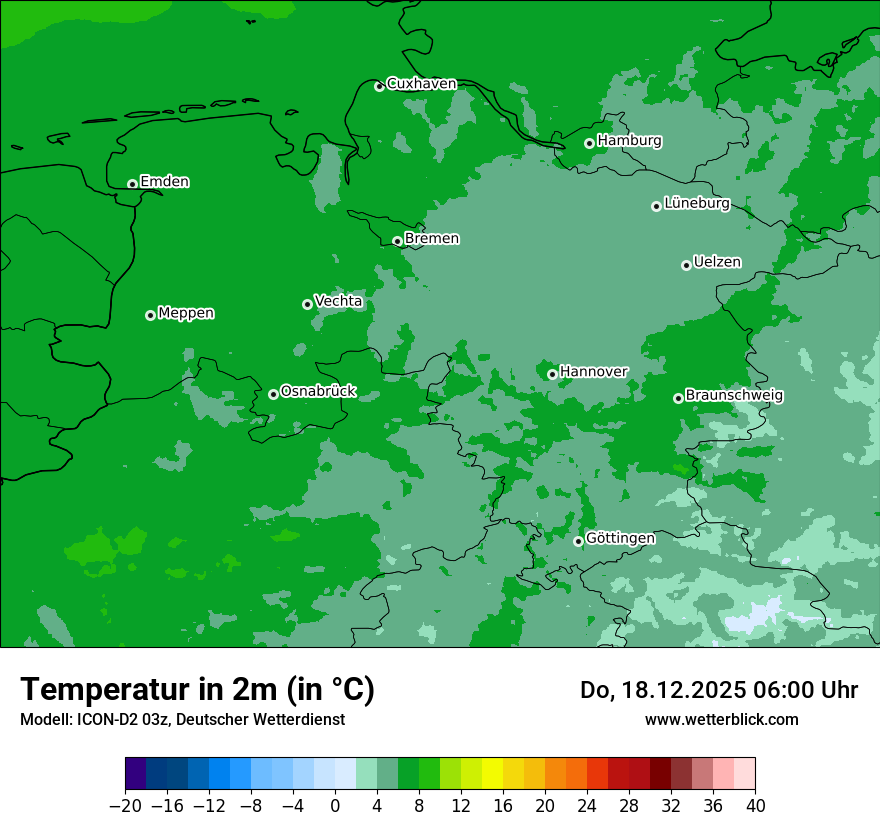 Modellkarten Temperatur