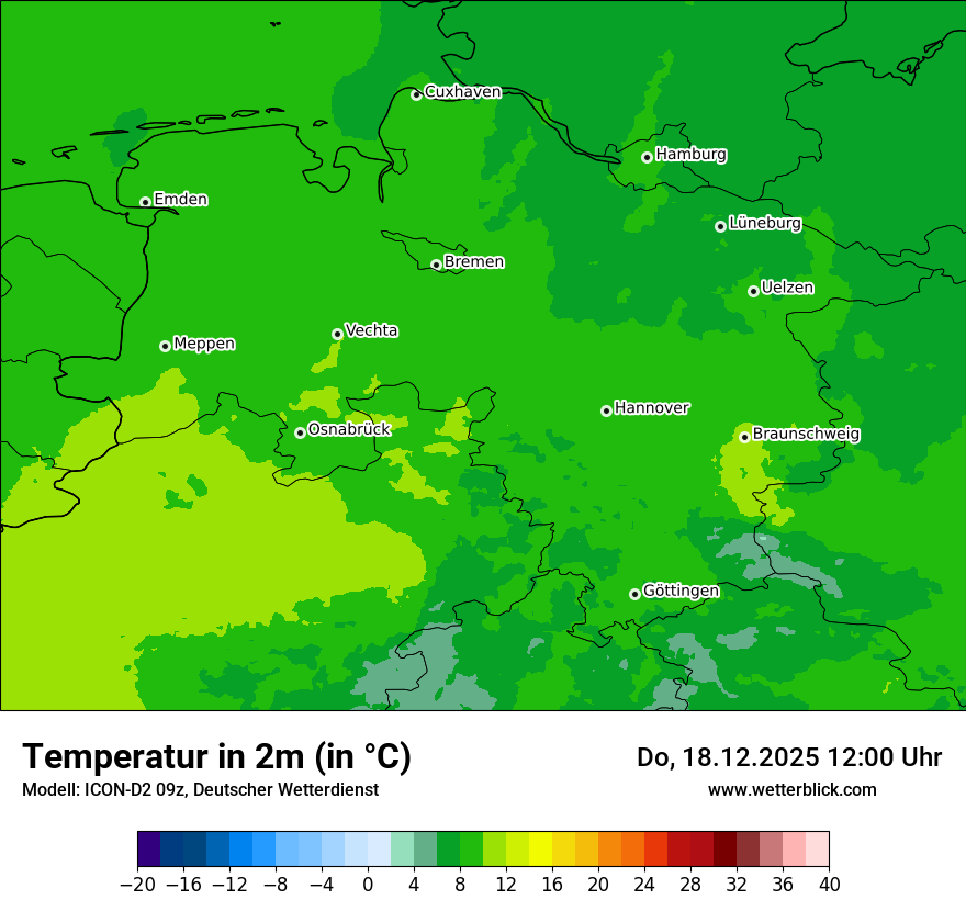 Modellkarten Temperatur