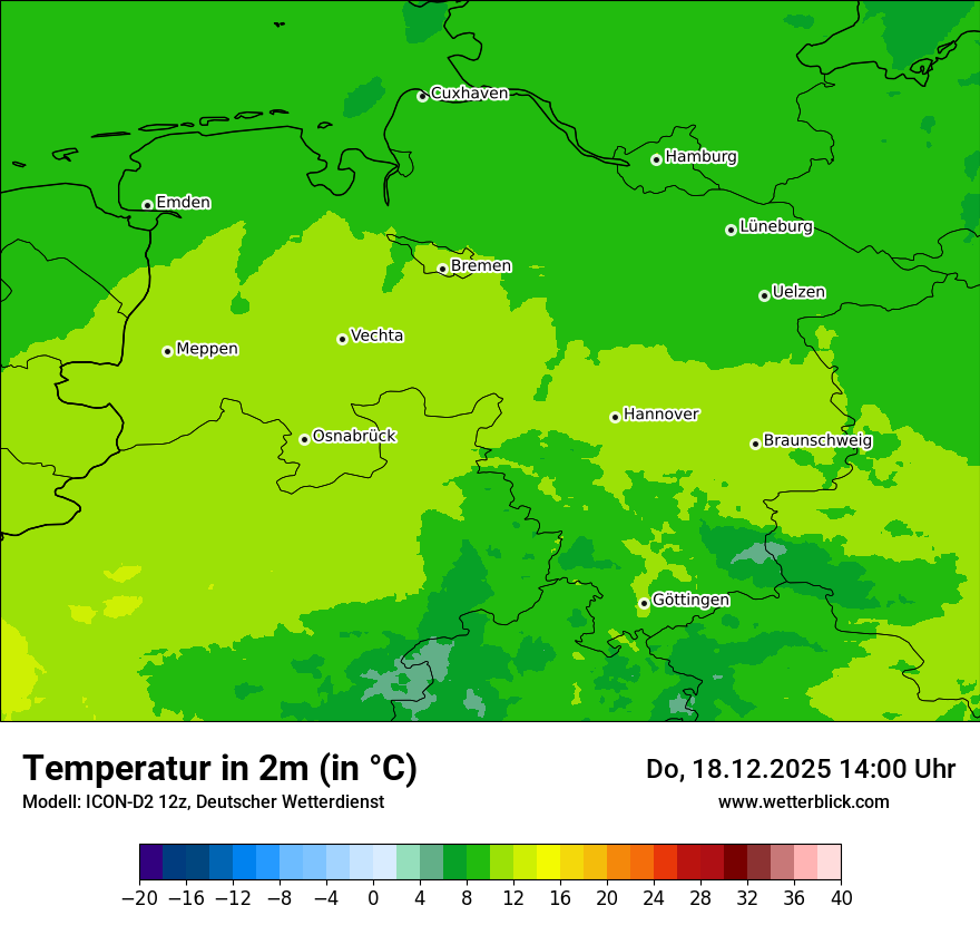 Modellkarten Temperatur