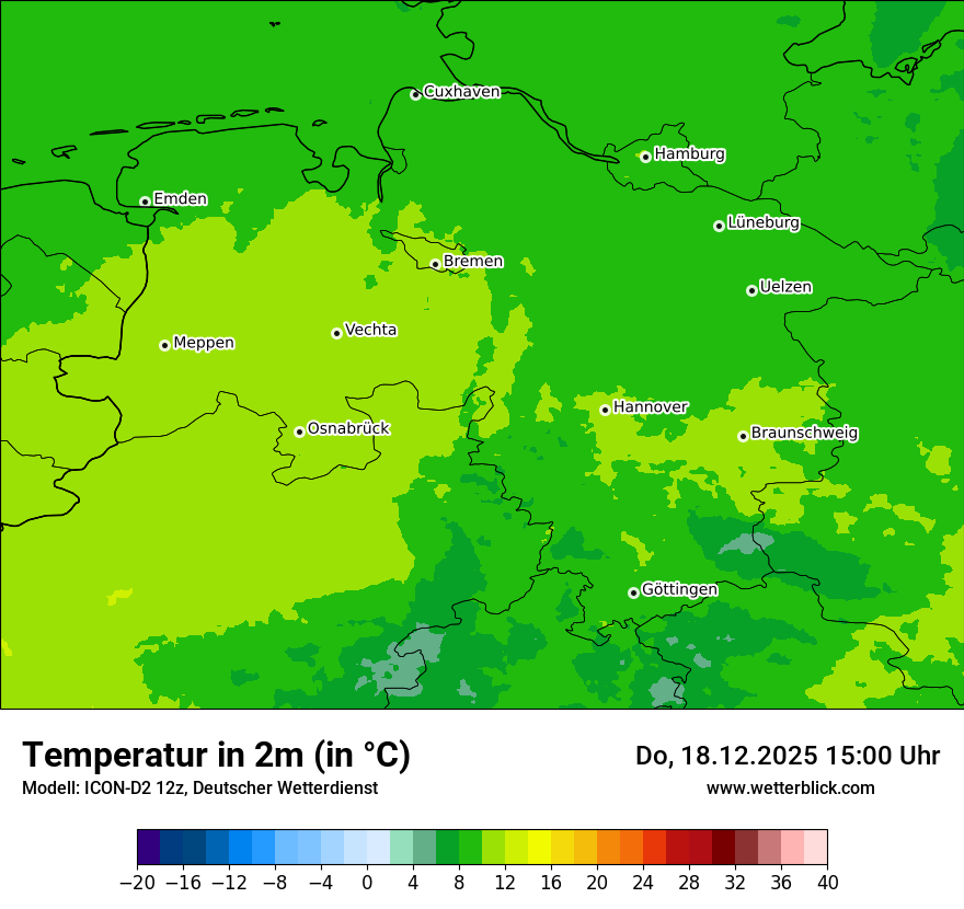 Modellkarten Temperatur