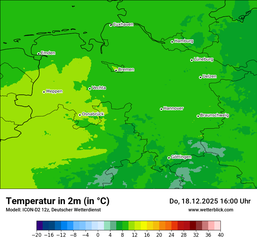 Modellkarten Temperatur