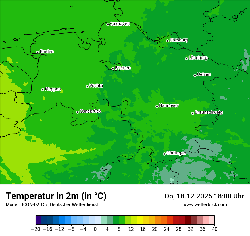 Modellkarten Temperatur