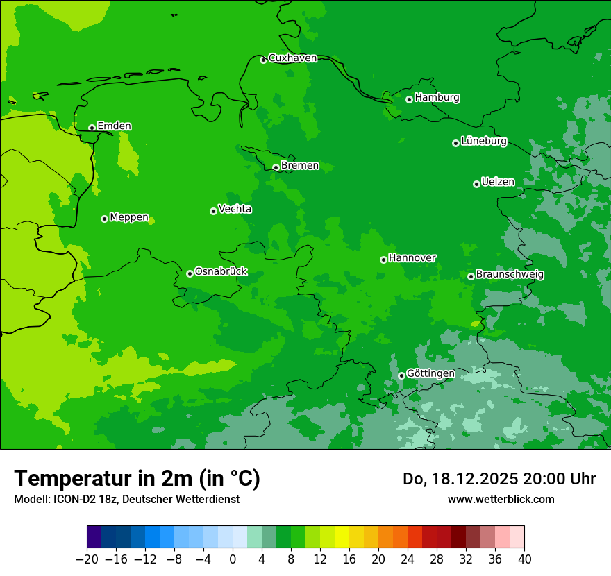 Modellkarten Temperatur