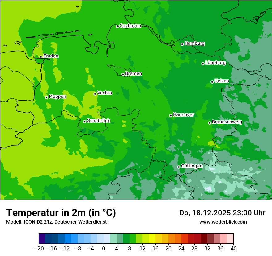 Modellkarten Temperatur