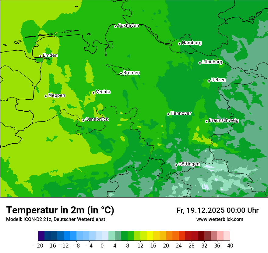 Modellkarten Temperatur