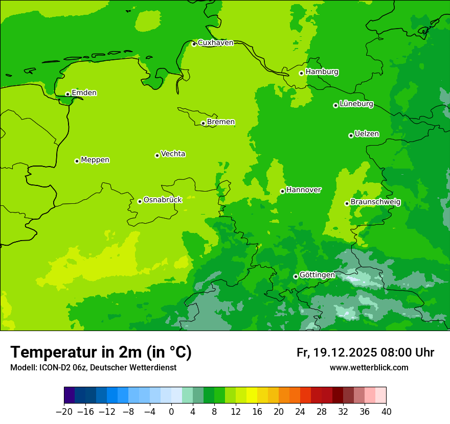 Modellkarten Temperatur