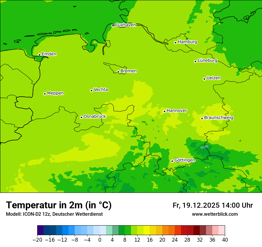 Modellkarten Temperatur