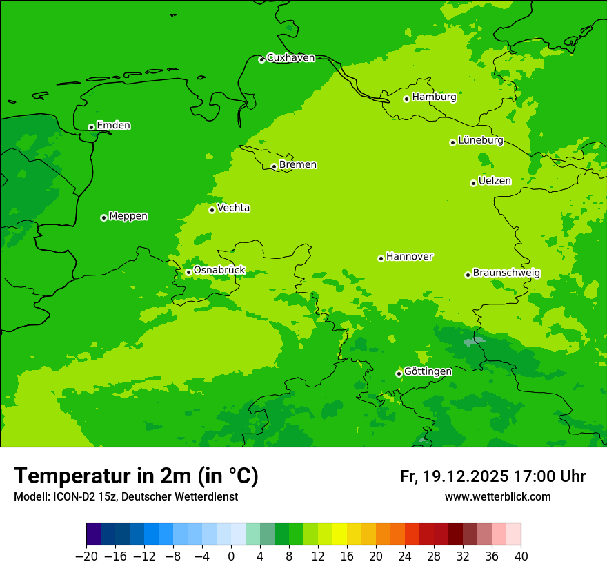 Modellkarten Temperatur