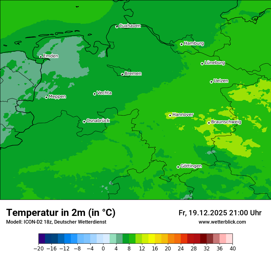 Modellkarten Temperatur