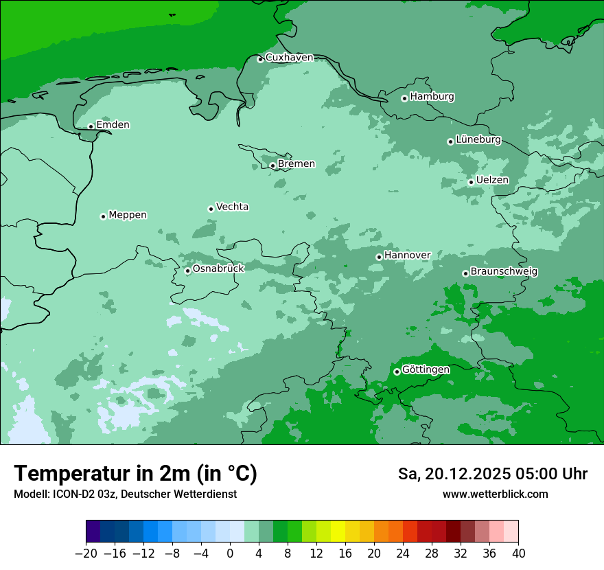 Modellkarten Temperatur