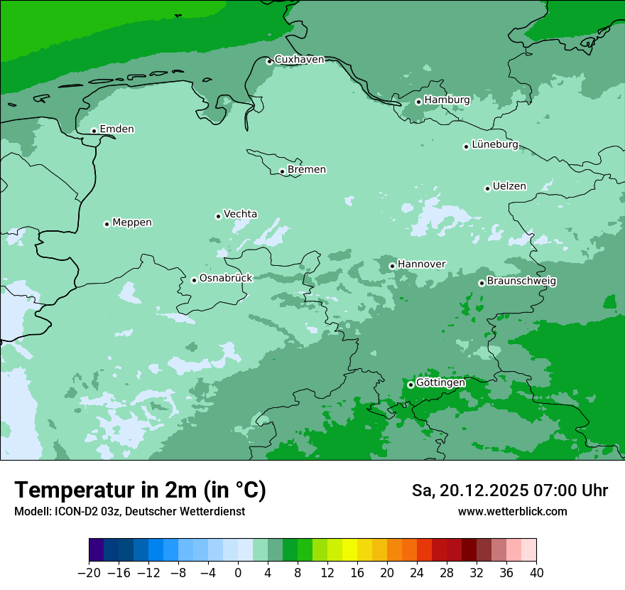 Modellkarten Temperatur
