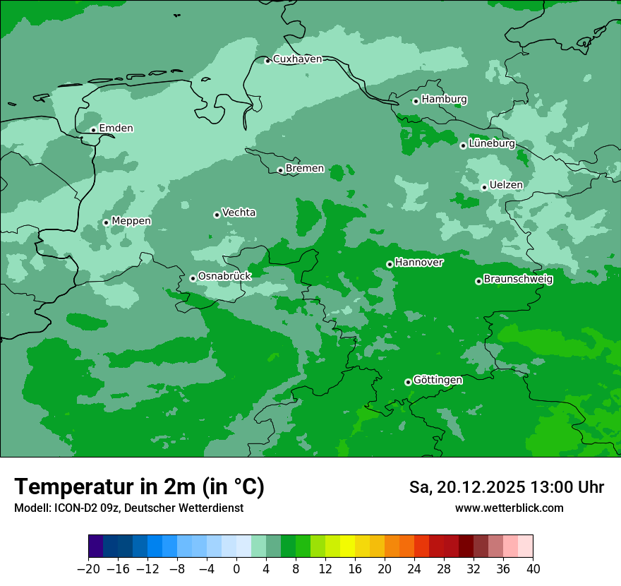Modellkarten Temperatur