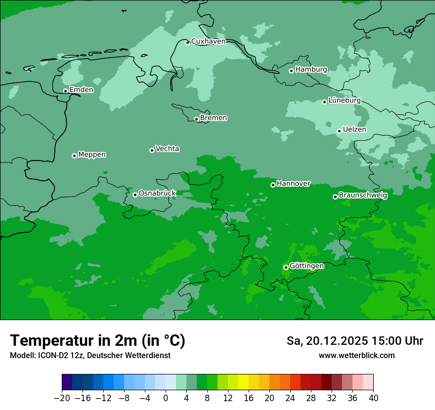 Modellkarten Temperatur