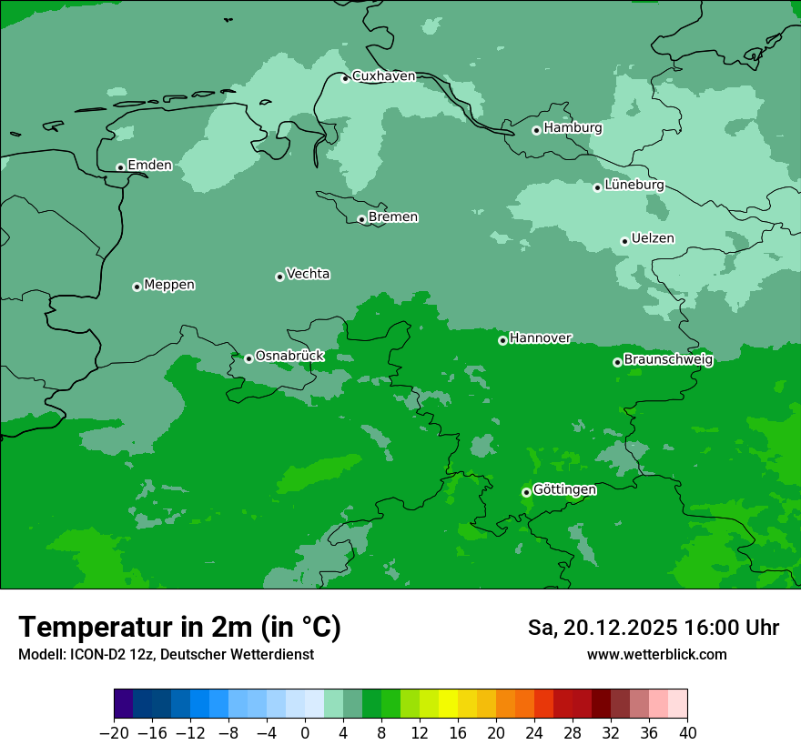 Modellkarten Temperatur