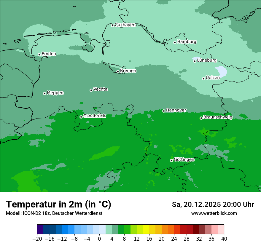 Modellkarten Temperatur