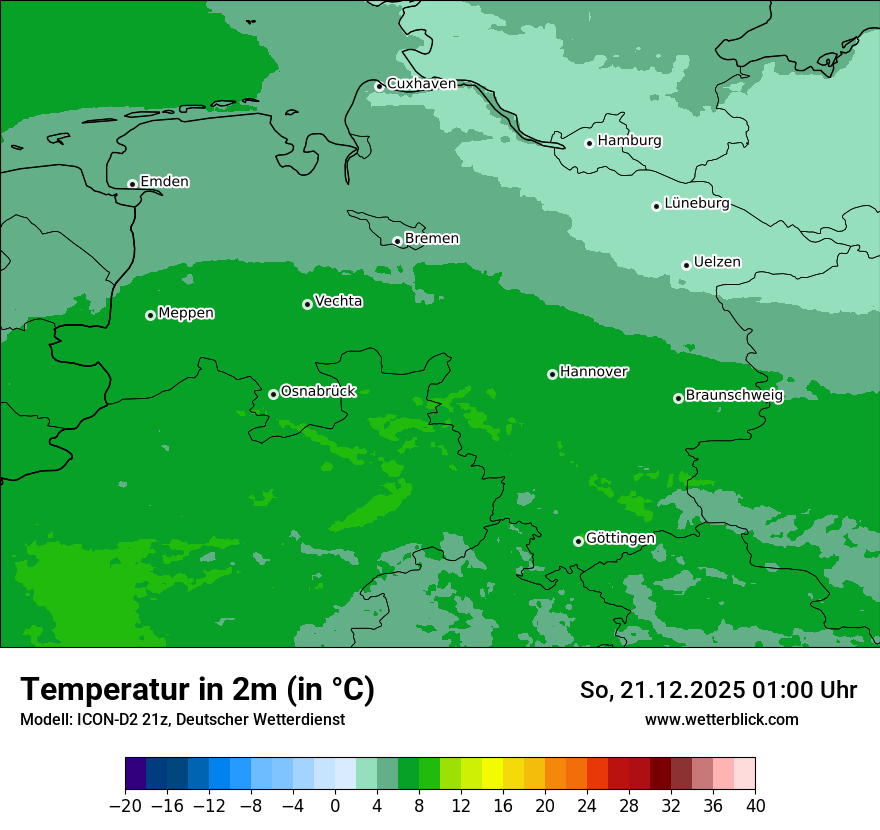 Modellkarten Temperatur