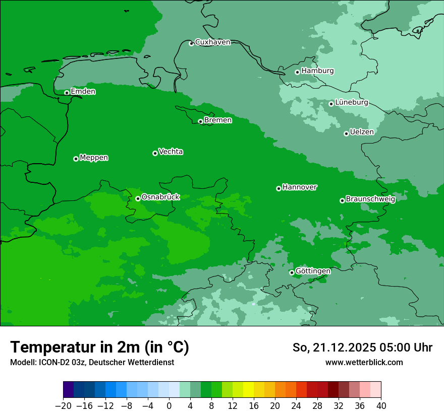 Modellkarten Temperatur
