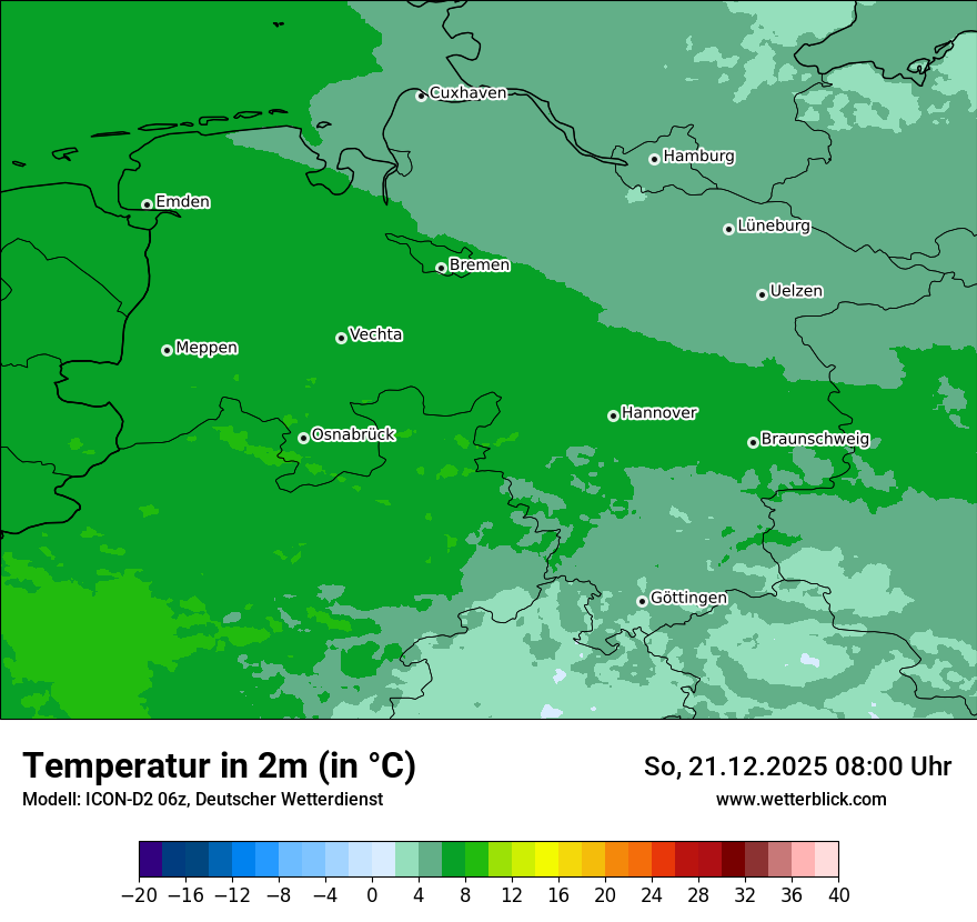 Modellkarten Temperatur