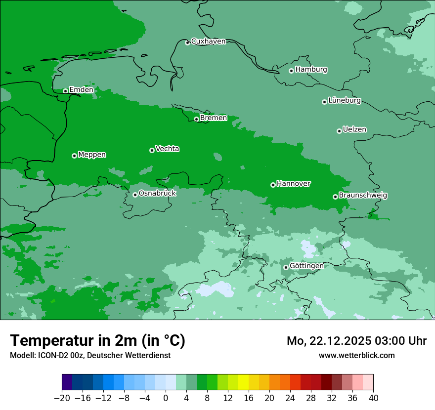 Modellkarten Temperatur