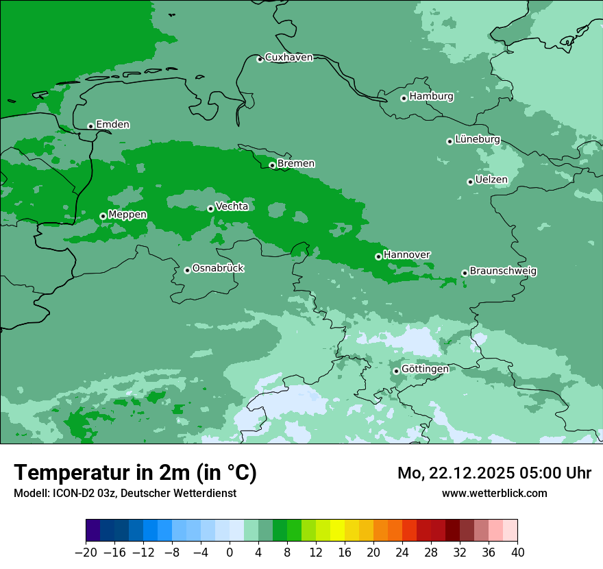 Modellkarten Temperatur
