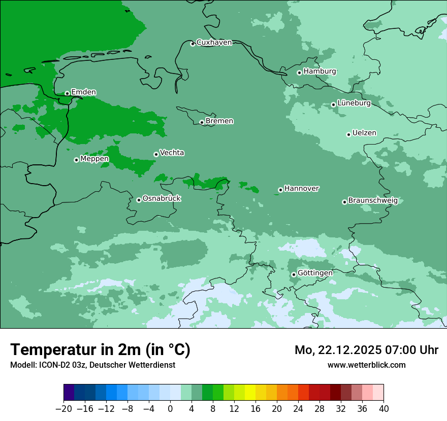 Modellkarten Temperatur