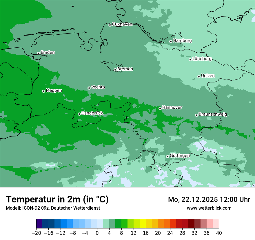 Modellkarten Temperatur