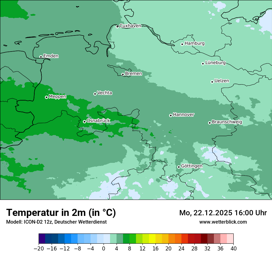 Modellkarten Temperatur