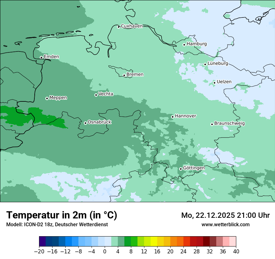 Modellkarten Temperatur