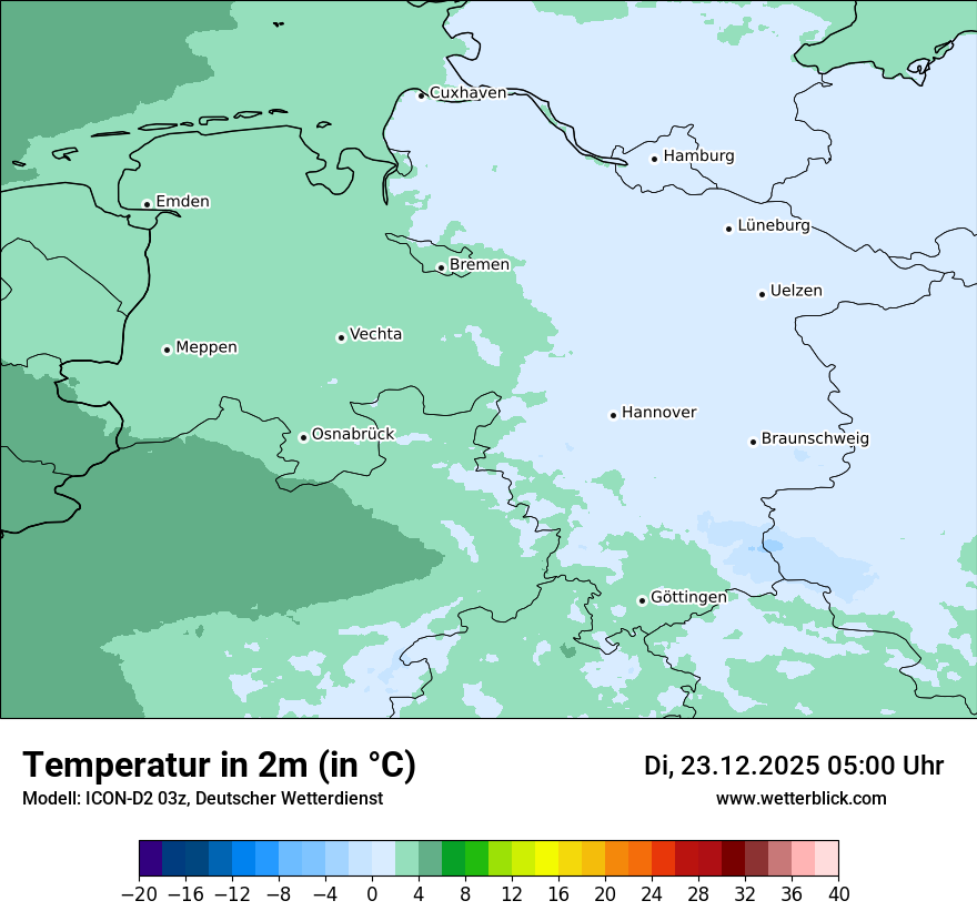 Modellkarten Temperatur