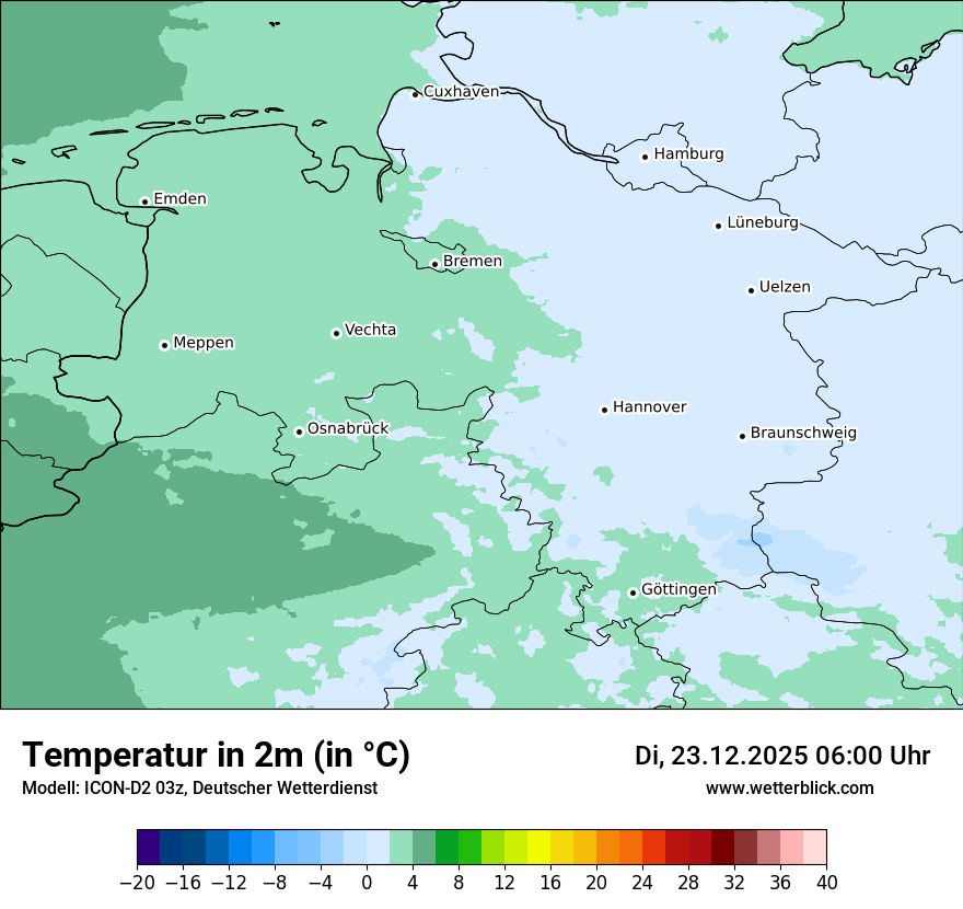 Modellkarten Temperatur