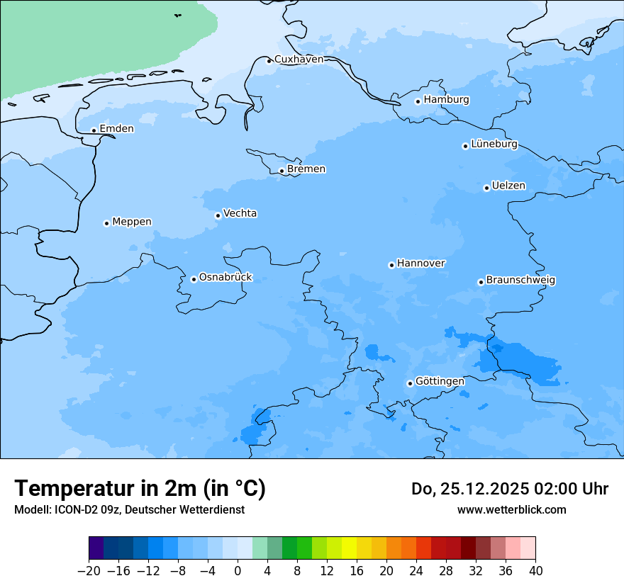 Modellkarten Temperatur
