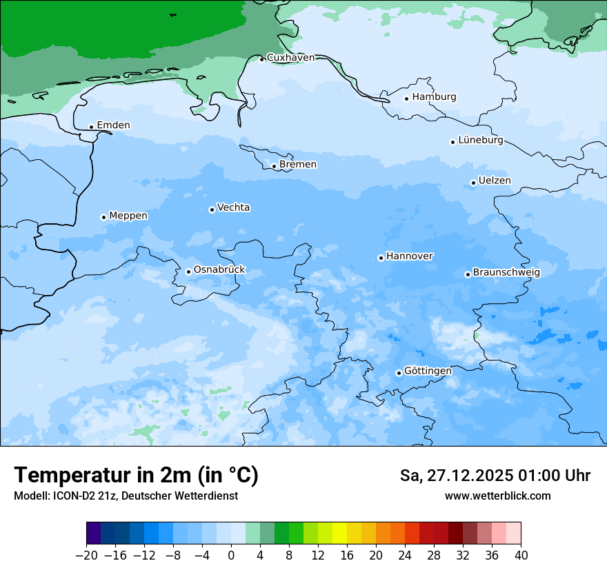 Modellkarten Temperatur
