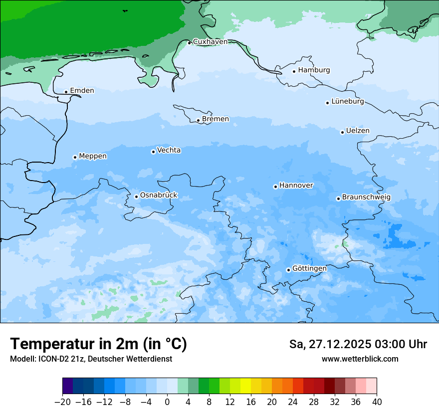 Modellkarten Temperatur